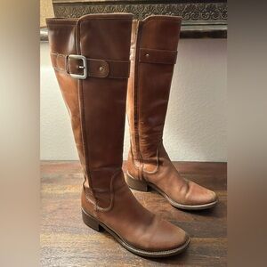Cole Haan vibrant leather boots buckle brown women’s 5.5